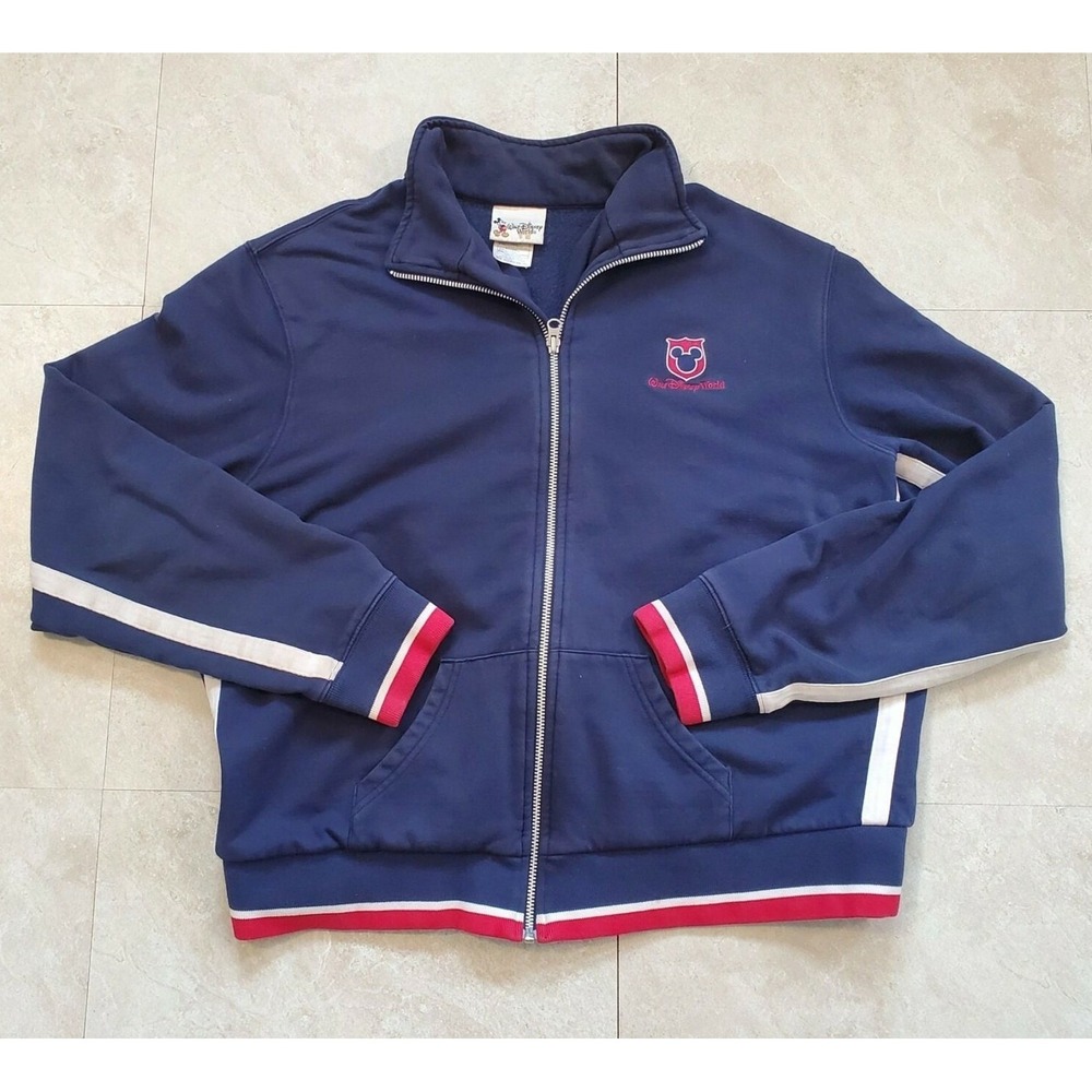 Vintage Disney Sweatshirt XXL 2XL Kids Youth Sweater Full Zip Red White Blue